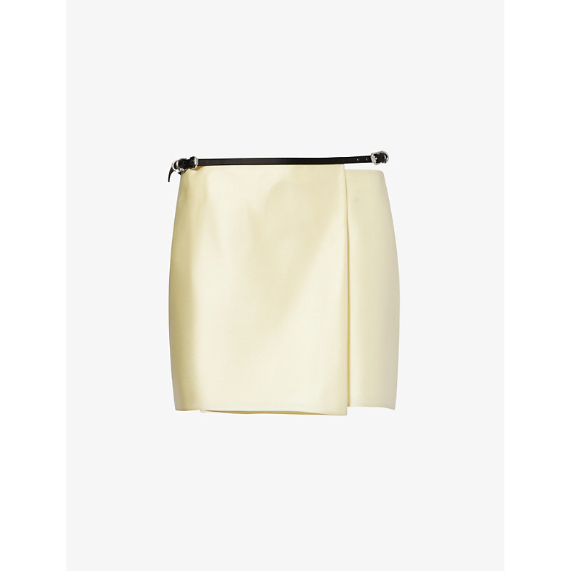 Givenchy Womens Butter Voyou Straight-hem Silk Mini Skirt
