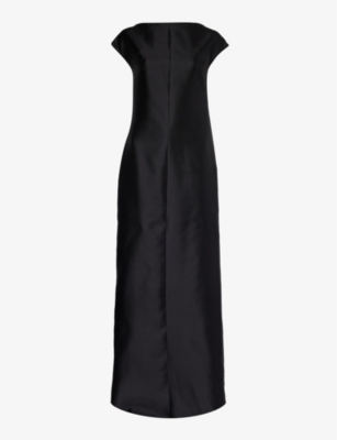GIVENCHY: Open-back split-hem wool and silk-blend maxi dress