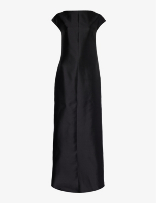 Givenchy Womens Black Structured Sleeveless Stretch-wool Blend Maxi Dress In Black