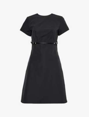 Shop Givenchy Women's Black Voyou Flared-hem Shell Mini Dress