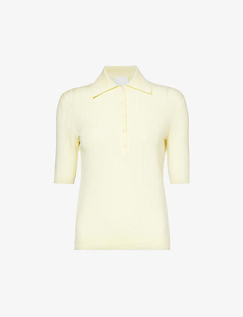GIVENCHY: Brand-embroidered slim-fit wool polo shirt