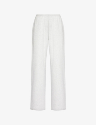 ADANOLA: Brand-embroidered wide-leg cotton-blend jogging bottoms