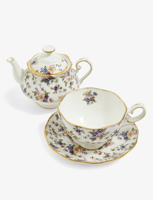 100 Years of Royal Albert 1940 English Chintz Tea for One fine bone china three-piece tea set