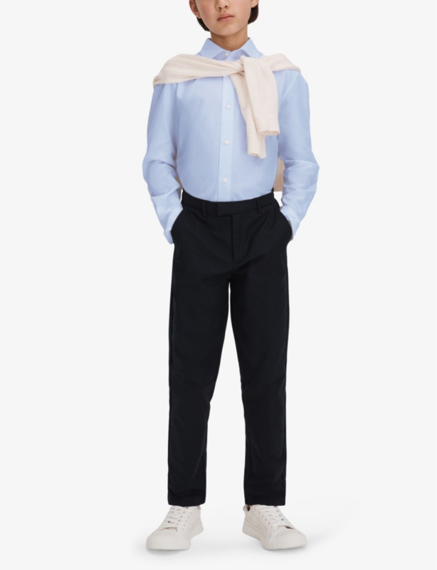 Remote slim-fit cotton shirt 3-14 years