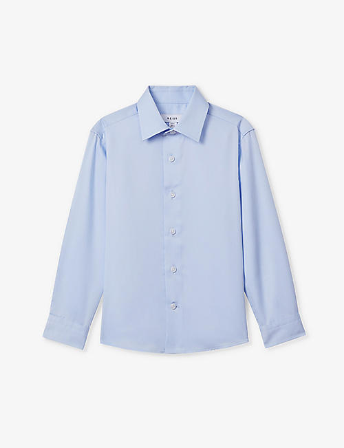 REISS: Remote slim-fit cotton shirt 3-14 years
