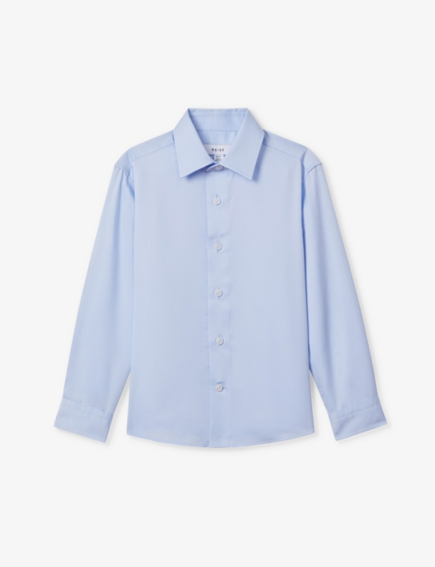 Remote slim-fit cotton shirt 3-14 years