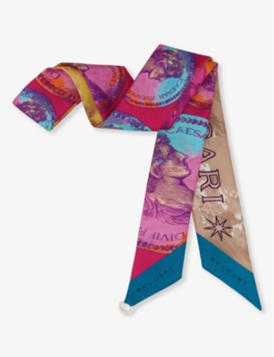 BVLGARI: AVGVSTVS Shelley graphic-print silk-twill scarf