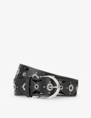 THE KOOPLES: Cut-out rhinestone-embellished leather belt