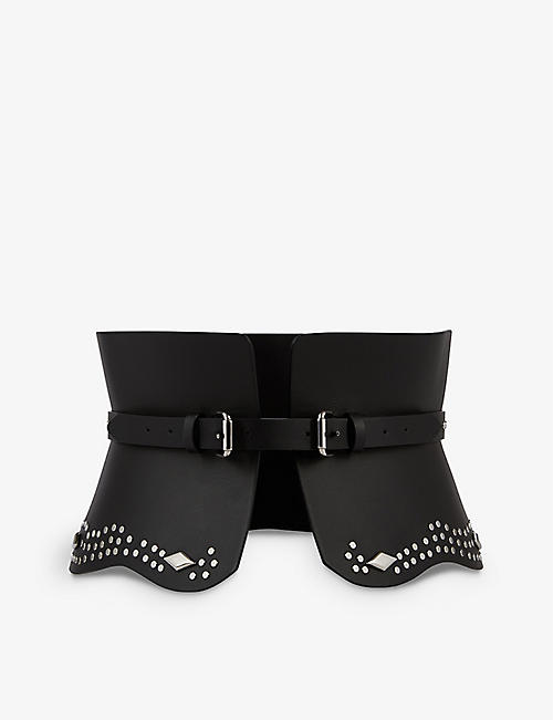THE KOOPLES: Stud-embellished high-rise leather belt
