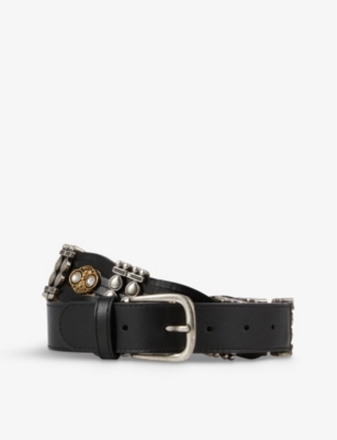 THE KOOPLES: Embellished thin leather belt