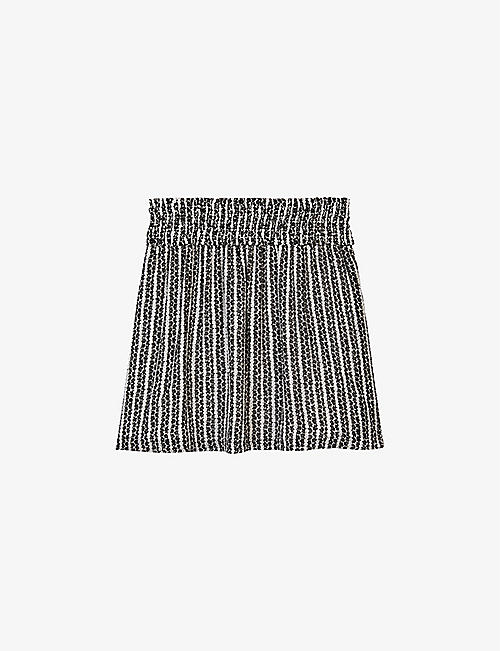 THE KOOPLES: Graphic-pattern regular-fit woven mini skirt
