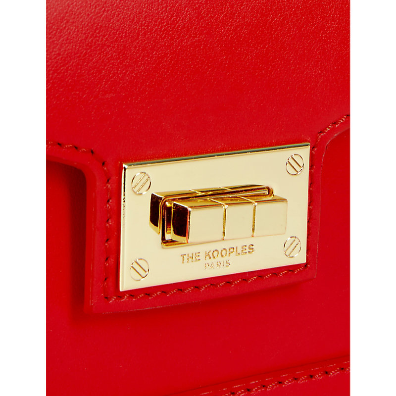 Shop The Kooples Women's Orange Red Emily Small Leather Shoulder Bag