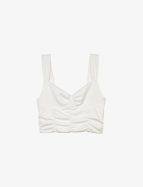 THE KOOPLES: Sweetheart-neck sleeveless stretch-woven top