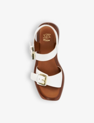 Shop Dune Women's White-leather Loells Faux-leather Flatform Sandals