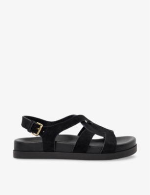 DUNE: Loupin cut-out suede sandals