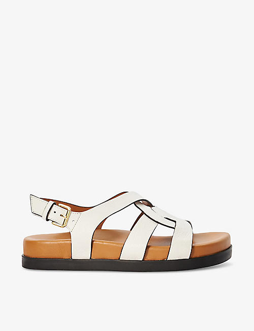 DUNE: Loupin cut-out strappy leather sandals