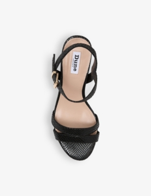 DUNE: Merisa buckle-embellished faux-leather heeled sandals