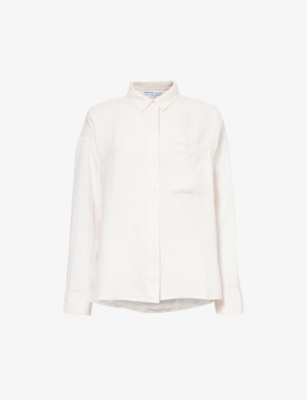 Shop James Perse Women's Zephyr Relaxed-fit Chest-pocket Linen Shirt