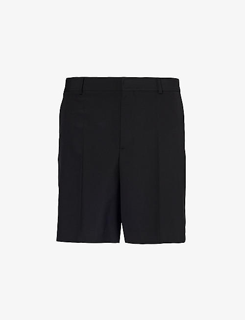 VALENTINO: Pressed-crease wide-leg wool shorts