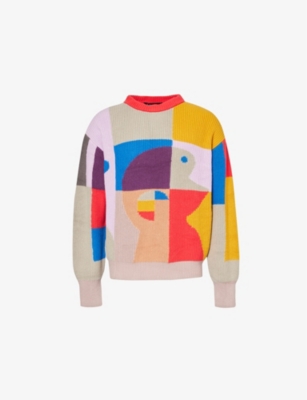 Shop Kidsuper Men'sbauhaus Abstract-print Cotton-knit Jumper In Multi