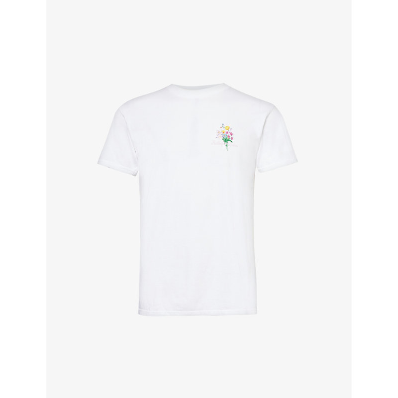 Shop Kidsuper Men's White Growing Ideas Short-sleeved Cotton-jersey T-shirt