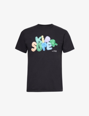 Shop Kidsuper Men's Black Bubble Branded-print Cotton-jersey T-shirt