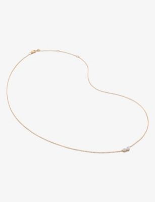 MONICA VINADER: 14ct yellow-gold and 0.027ct diamond pendant necklace