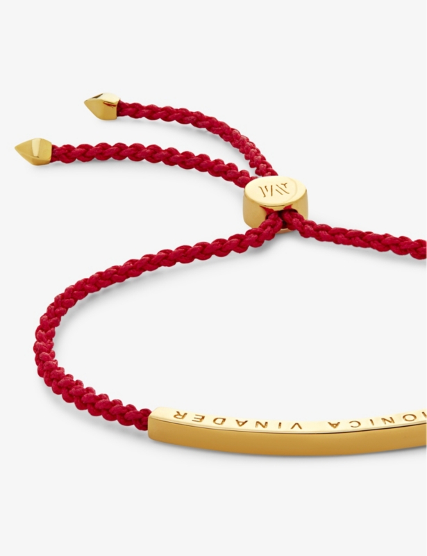 Linear mini 18ct yellow gold-plated vermeil sterling-silver friendship bracelet