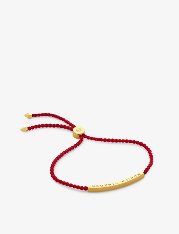 Linear mini 18ct yellow gold-plated vermeil sterling-silver friendship bracelet