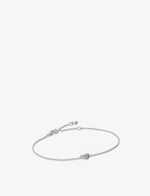 MONICA VINADER: Heart Sterling-Silver And 1.41ct Lab-Grown Diamond Chain Bracelet
