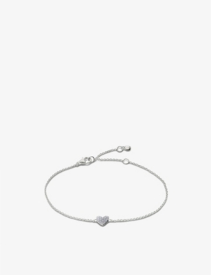 MONICA VINADER: Heart Sterling-Silver And 1.41ct Lab-Grown Diamond Chain Bracelet