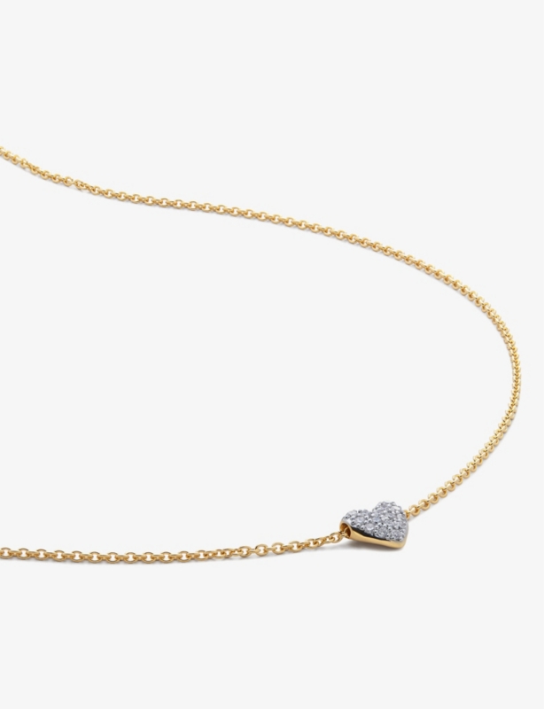 Heart 18ct Yellow Gold-Plated Vermeil Sterling-Silver And 2.4ct Lab-Grown Diamond Pendant Necklace