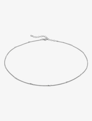 Shop Monica Vinader Women's Sterling Silver Curb Twist Sterling-silver Choker Chain Necklace