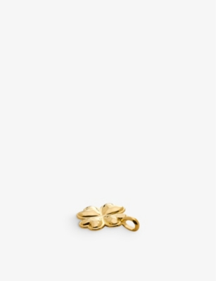 Monica Vinader Womens Yellow Gold Clover 18ct Yellow Gold-plated Vermeil Sterling-silver Charm Penda In Yellow Gold