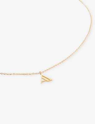 Monica Vinader Womens Yellow Gold A-initial Art-deco 14ct Solid-gold Necklace