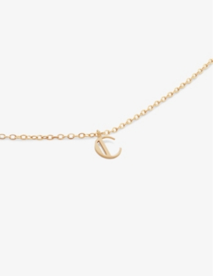 MONICA VINADER: Small letter C 14ct yellow-gold pendant necklace