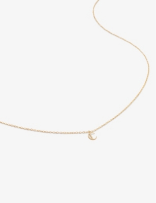 MONICA VINADER: Small letter C 14ct yellow-gold pendant necklace