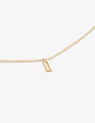 MONICA VINADER: Small letter I 14ct yellow-gold pendant necklace