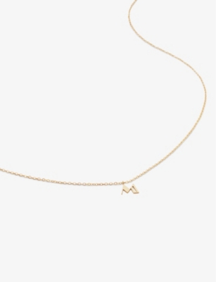 Monica Vinader Womens Yellow Gold Small Letter M 14ct Yellow-gold Pendant Necklace