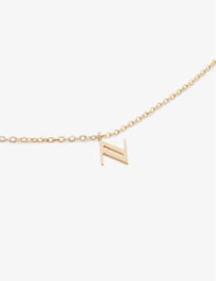 Monica Vinader Womens Yellow Gold Small Letter N 14ct Yellow-gold Pendant Necklace In Yellow Gold