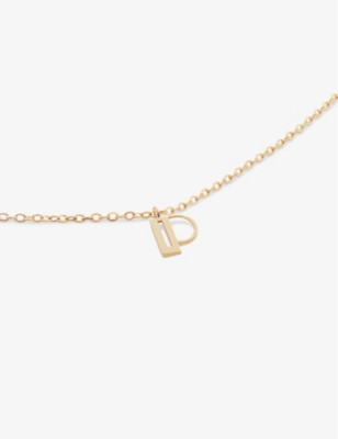 MONICA VINADER: Small letter P 14ct yellow-gold pendant necklace
