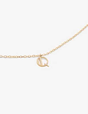 Shop Monica Vinader Yellow Gold Small Letter Q 14ct Yellow-gold Pendant Necklac