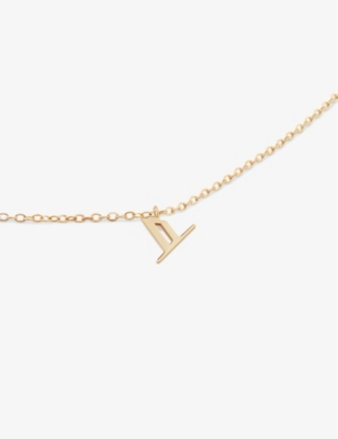 Monica Vinader Womens Yellow Gold Small Letter Y 14ct Yellow-gold Pendant Necklace In Yellow Gold