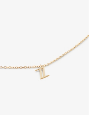 Shop Monica Vinader Women's Yellow Gold Small Z Initial 14ct Solid-gold Necklace