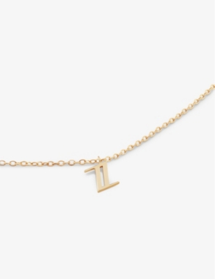 Monica Vinader Womens Yellow Gold Small Z Initial 14ct Solid-gold Necklace In Yellow Gold