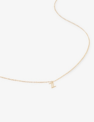Monica Vinader Womens Yellow Gold Small Z Initial 14ct Solid-gold Necklace In Yellow Gold