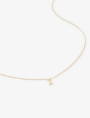 Shop Monica Vinader Women's Yellow Gold Small Z Initial 14ct Solid-gold Necklace