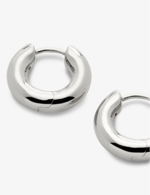 Monica Vinader Womens Sterling Silver Essential Click Sterling-silver Earrings In Sterling Silver
