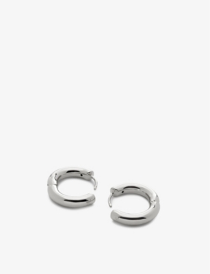 Monica Vinader Womens Sterling Silver Essential Click Small Sterling-silver Hoop Earrings In Sterling Silver