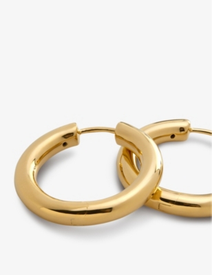 MONICA VINADER: Essential Click medium 18ct gold-plated vermeil sterling-silver hoop earrings